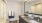 a bathroom with a large mirror